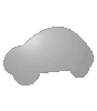 Polystyrolplatte in Auto-Form konturgefräst <br>einseitig 4/0-farbig bedruckt