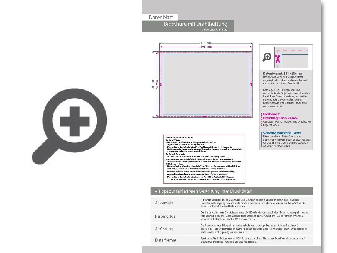 Product Bild brosch__re_mit_drahtheftung__endformat_din_a7_quer__84-seitig