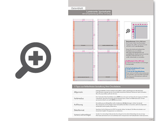 Product Bild laminierte_speisekarte_mit_coil-spiralbindung__endformat_din_a4__40-seitig
