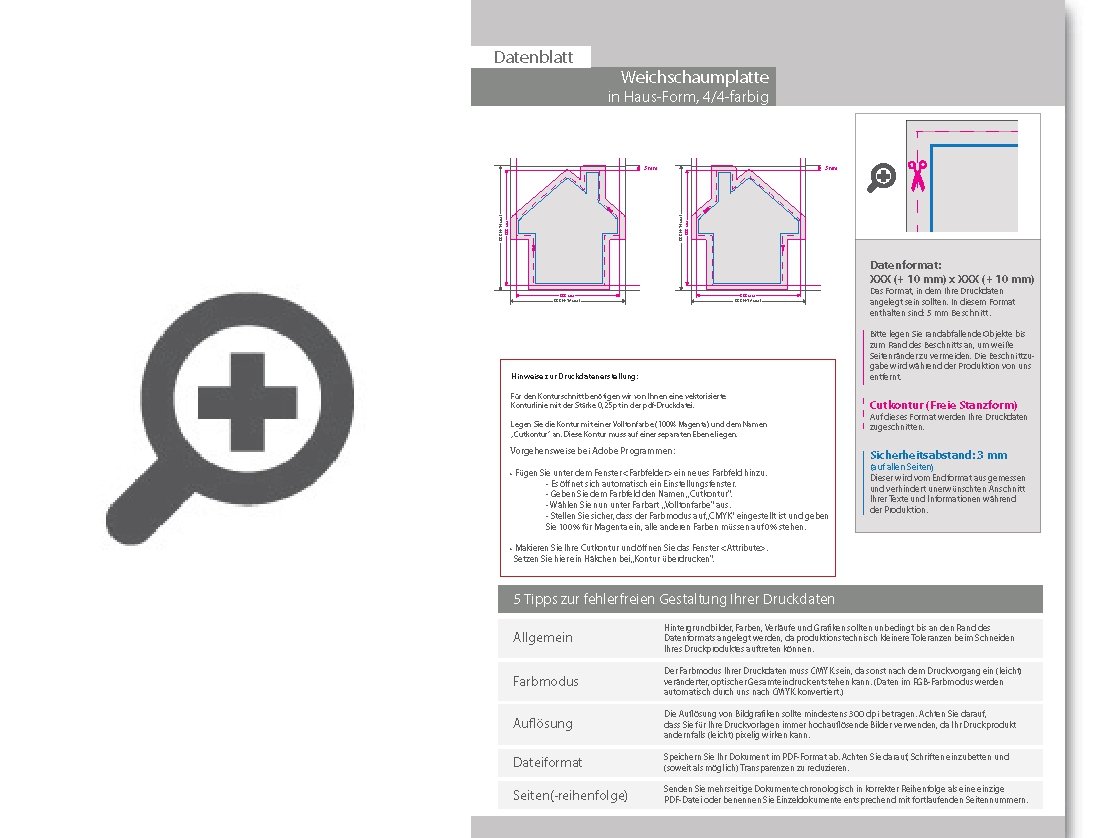 Product Bild kapa___plast_weichschaumplatte_in_haus-form_konturgefr__st___beidseitig_4_4-farbig_bedruckt