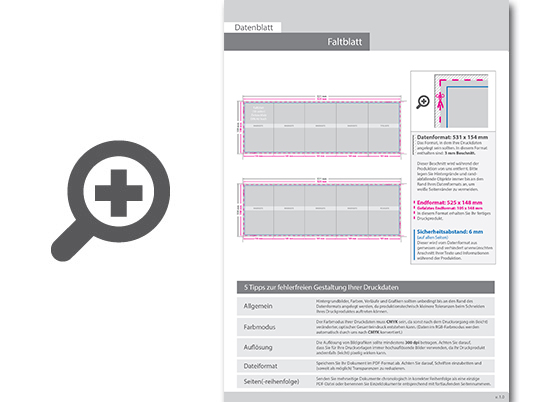 Product Bild faltblatt__gefalzt_auf_din_a6__10-seiter_(zickzackfalz)__beidseitig_bedruckt_(4_4_farbig_+_2_sonderfarben_hks)