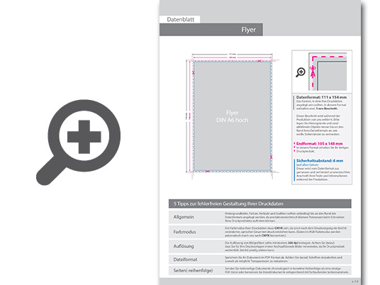 Product Bild flyer_din_a6_(10_5_cm_x_14_8_cm)__beidseitig_bedruckt_(4_4_farbig_+_2_sonderfarben_hks)