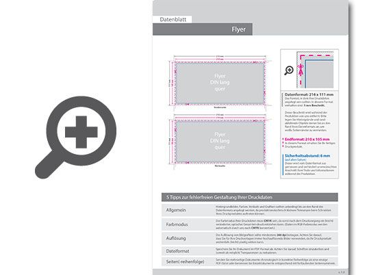 Product Bild flyer_din_lang_quer_(21_0_cm_x_10_5_cm)__beidseitig_bedruckt_(4_4_farbig_+_2_sonderfarben_hks)