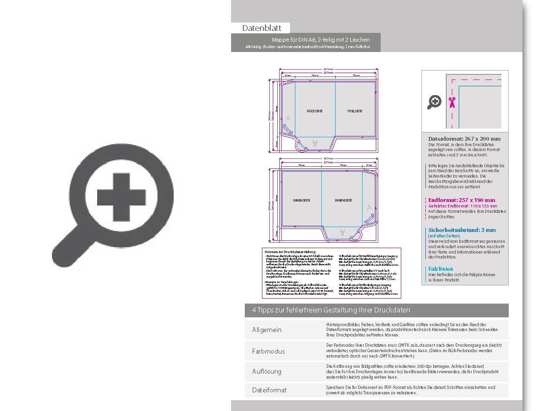 Product Bild mappe_f__r_din_a6__2-teilig_mit_2_laschen__4_4_farbig_(au__en-_und_innenseite_bedruckt)__mit_blindpr__gung