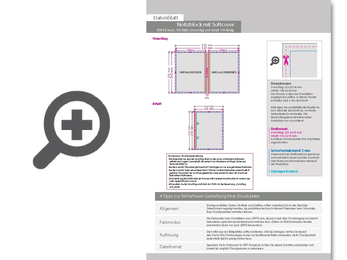 Product Bild block_mit_softcover__din_a5_hoch__100_blatt__umschlag_und_inhalt_1_0-farbig_schwarz_einseitig_bedruckt