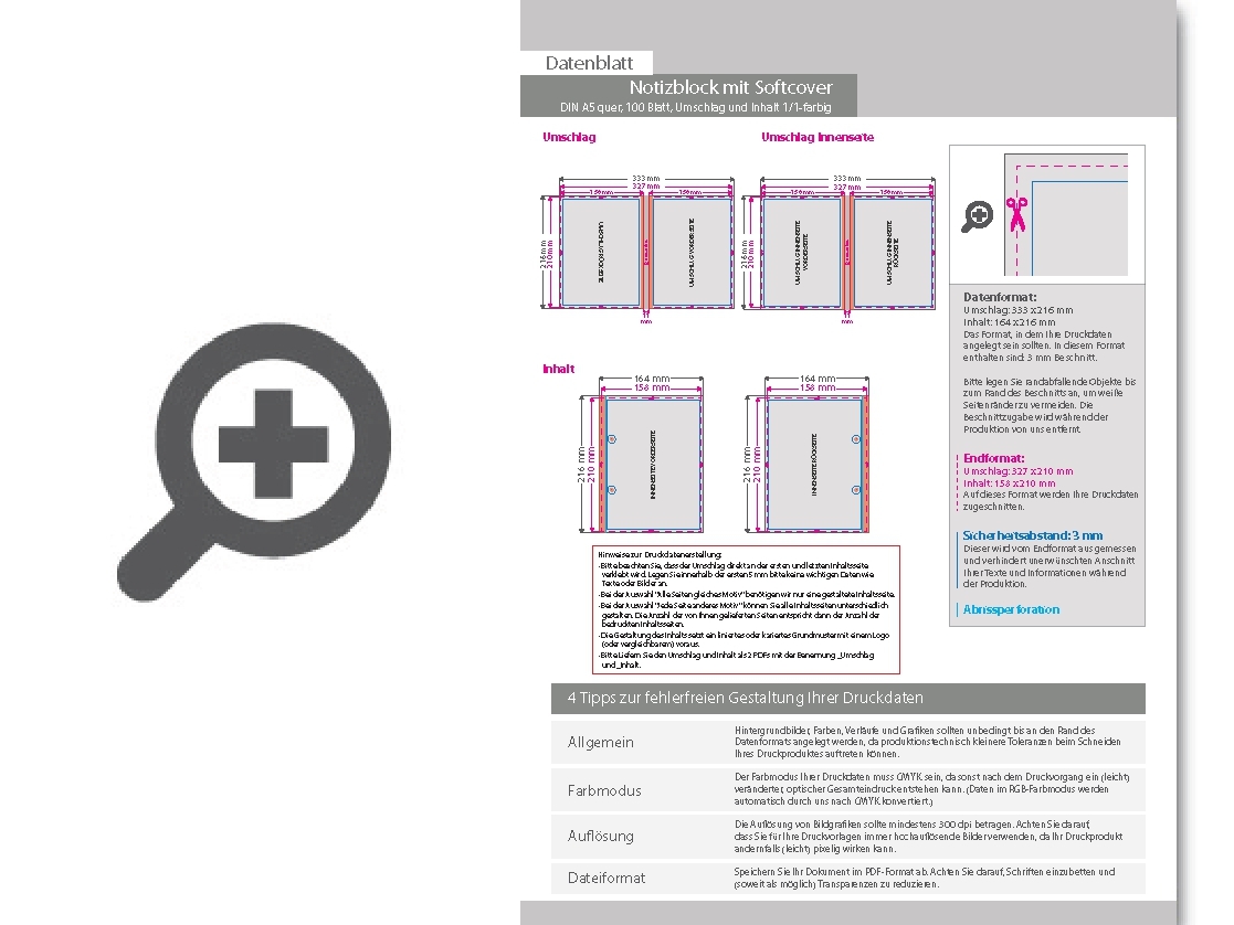 Product Bild block_mit_softcover__din_a5_quer__100_blatt__umschlag_und_inhalt_1_1-farbig_schwarz_beidseitig_bedruckt