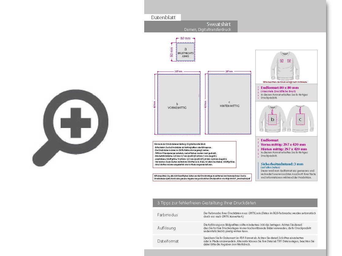 Product Bild damen_sweatshirt__basic_-_mit_einer_druckposition