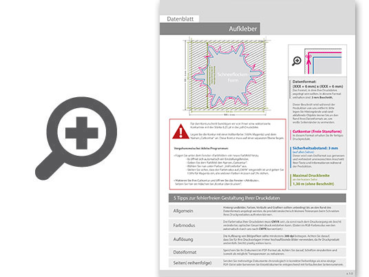 Product Bild wiederabl__sbare_klebefolie_in_schneeflocke-form_konturgeschnitten___einseitig_4_0-farbig_bedruckt